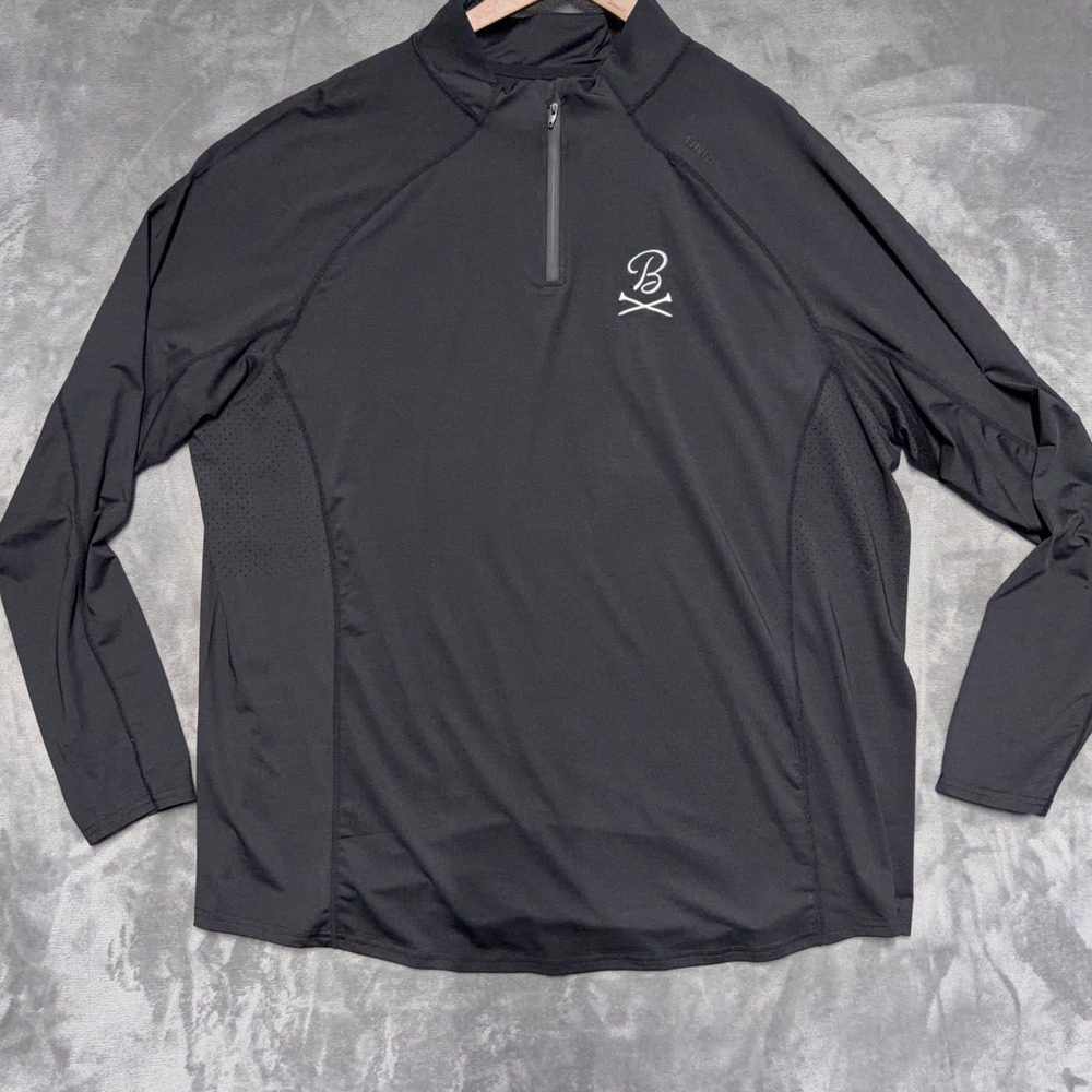 UNRL x Barstool Stride Quarter Zip Pullover Mens 3XL Black Golf Athletic NEW